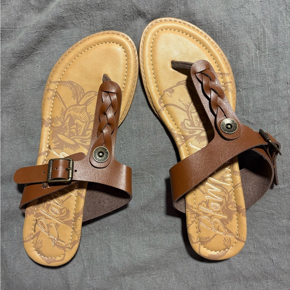 Blowfish Brown Sandals with Cross-Over Straps